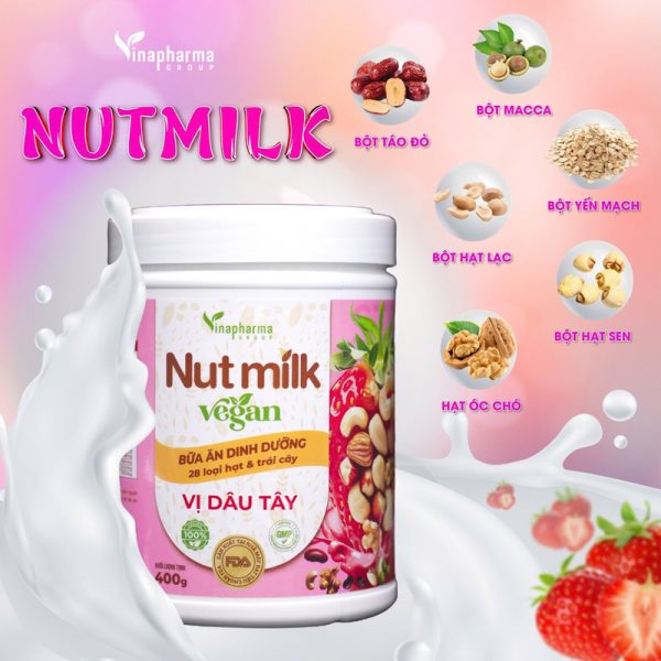 NUT MILK Vegan Vị Dâu Tây